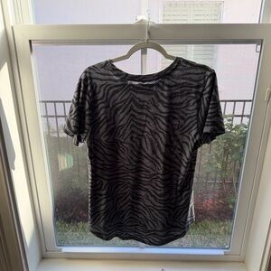 Z Supply Gray Zebra Print Top